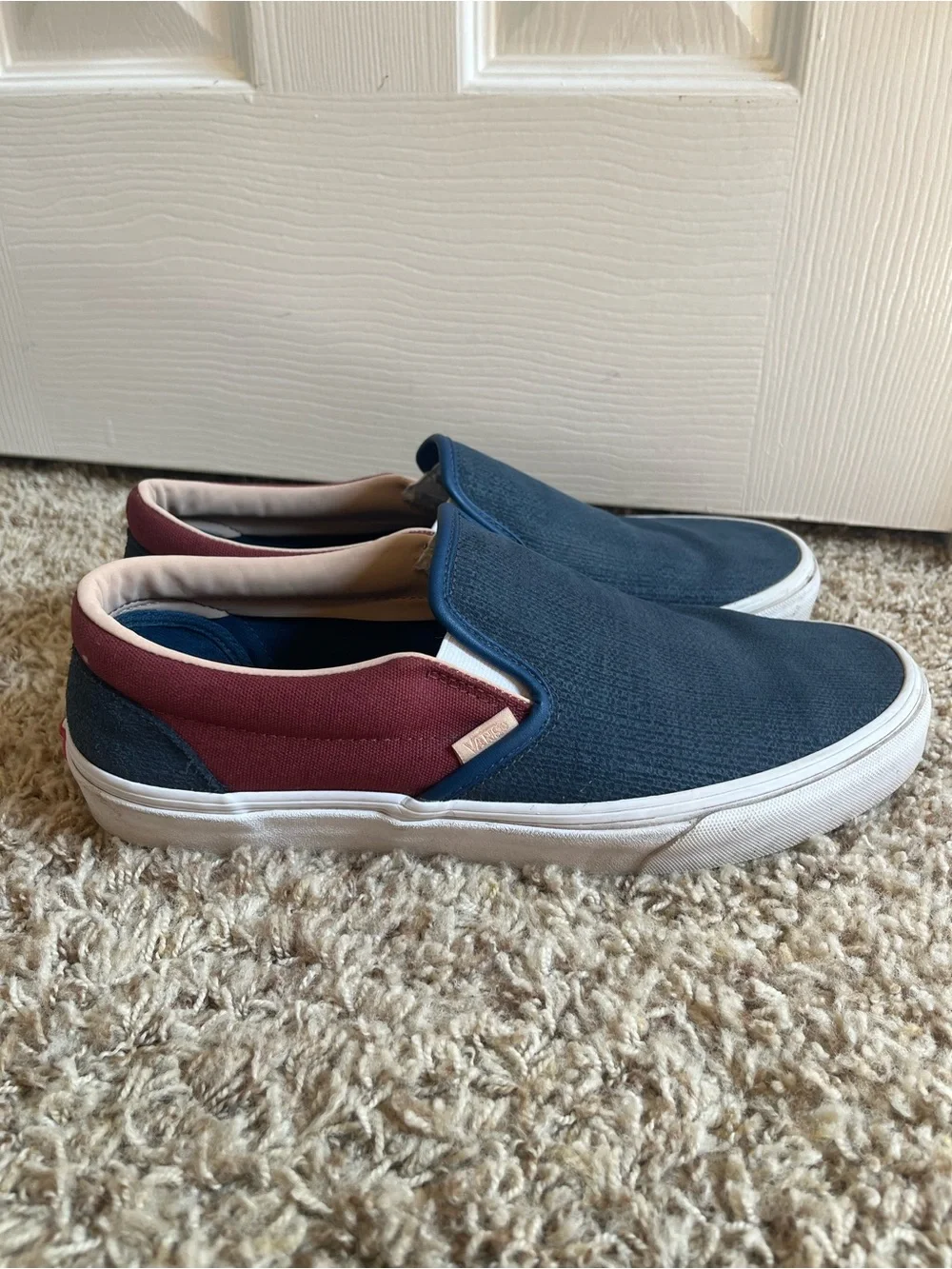 Vans Slip-On Loafers in Navy and Burgundy